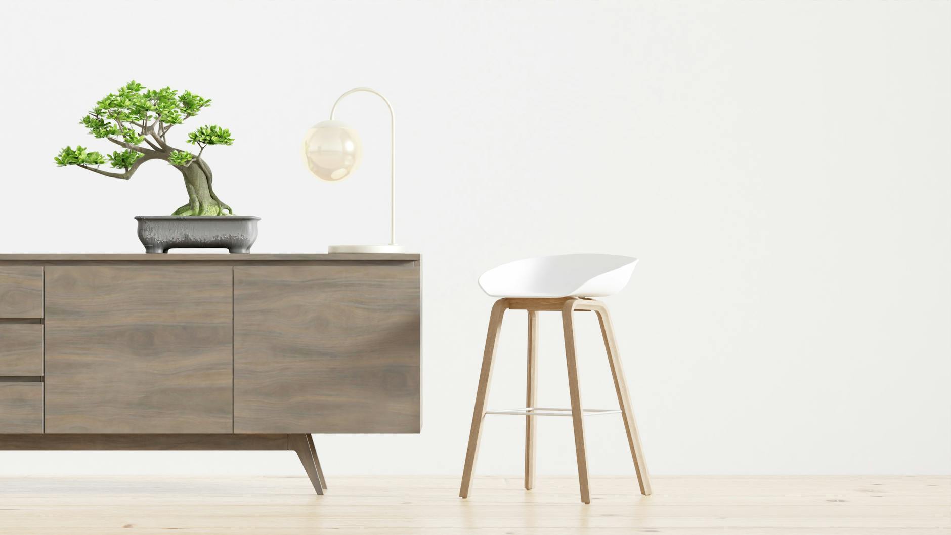 minimalist elegant living room, light colors, natural materials