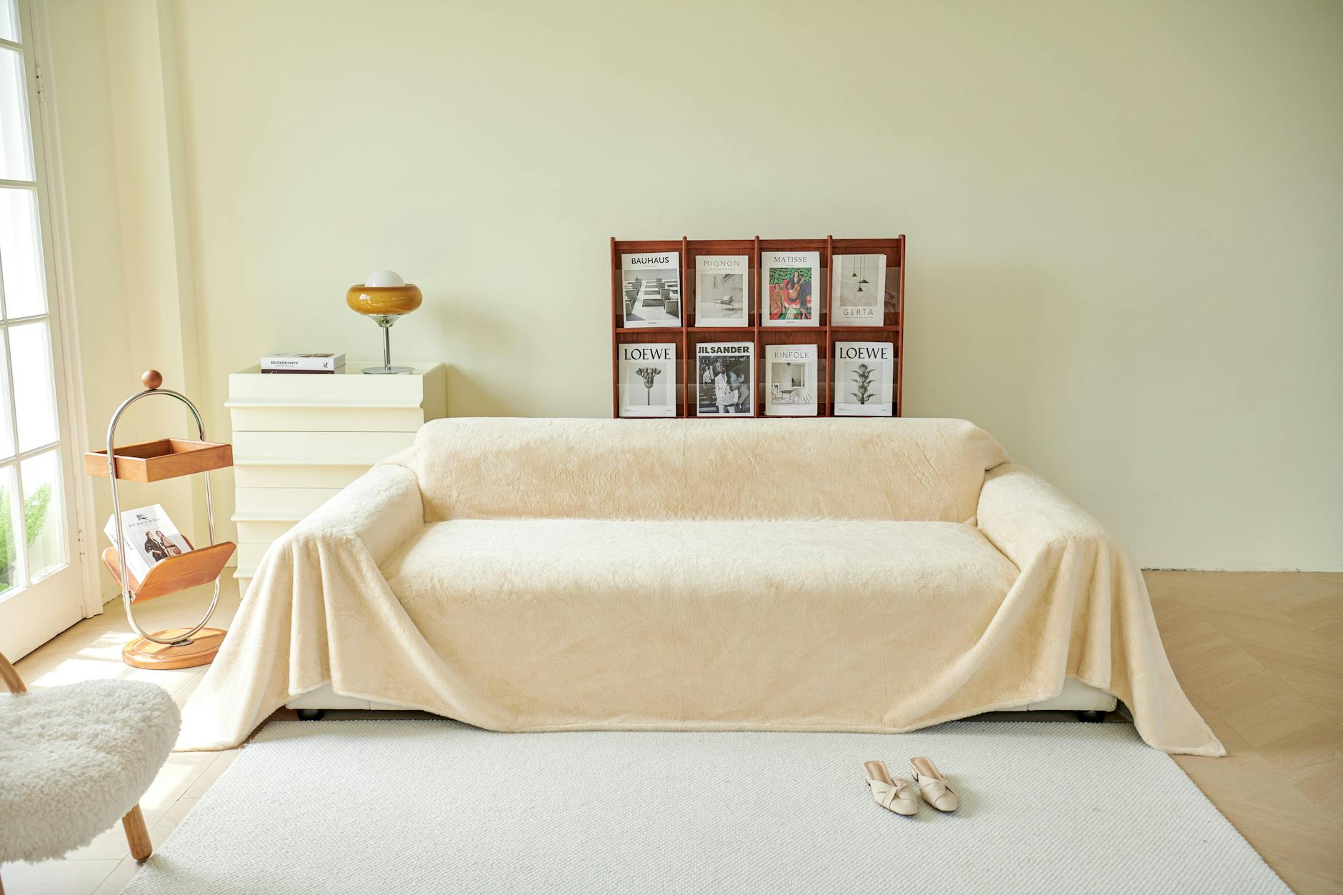 minimalist home comfortable sofa soft blanket