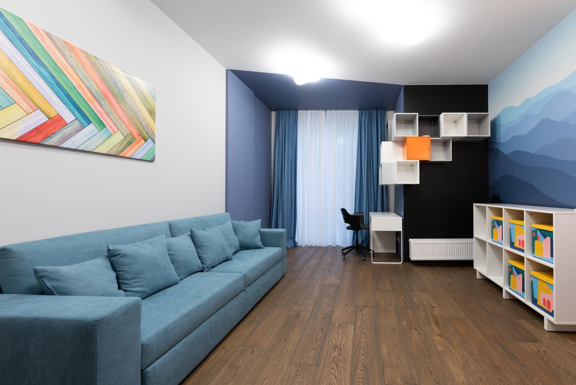 cool colors interior design living room