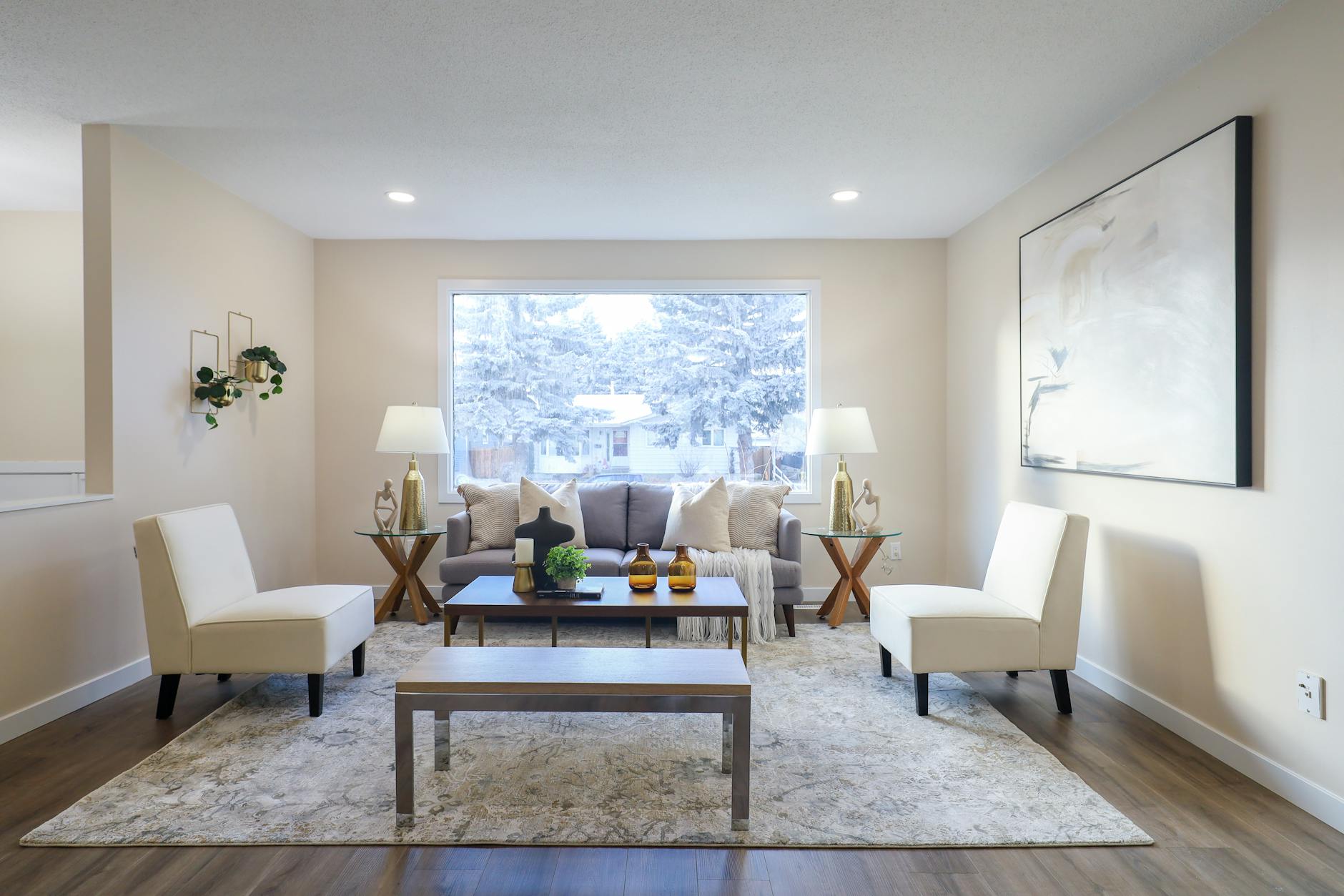 modern living room feng shui plants natural light