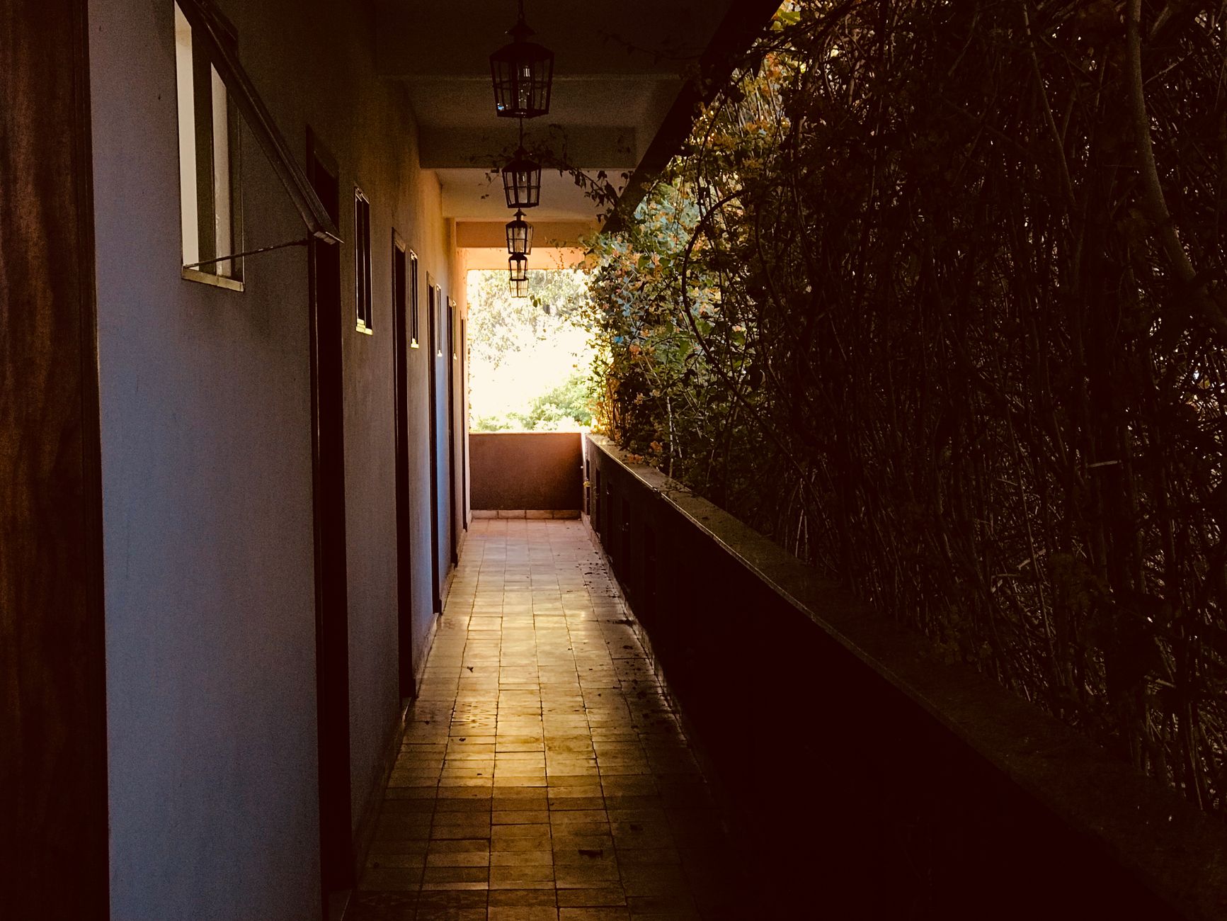 narrow hallway decor light colors