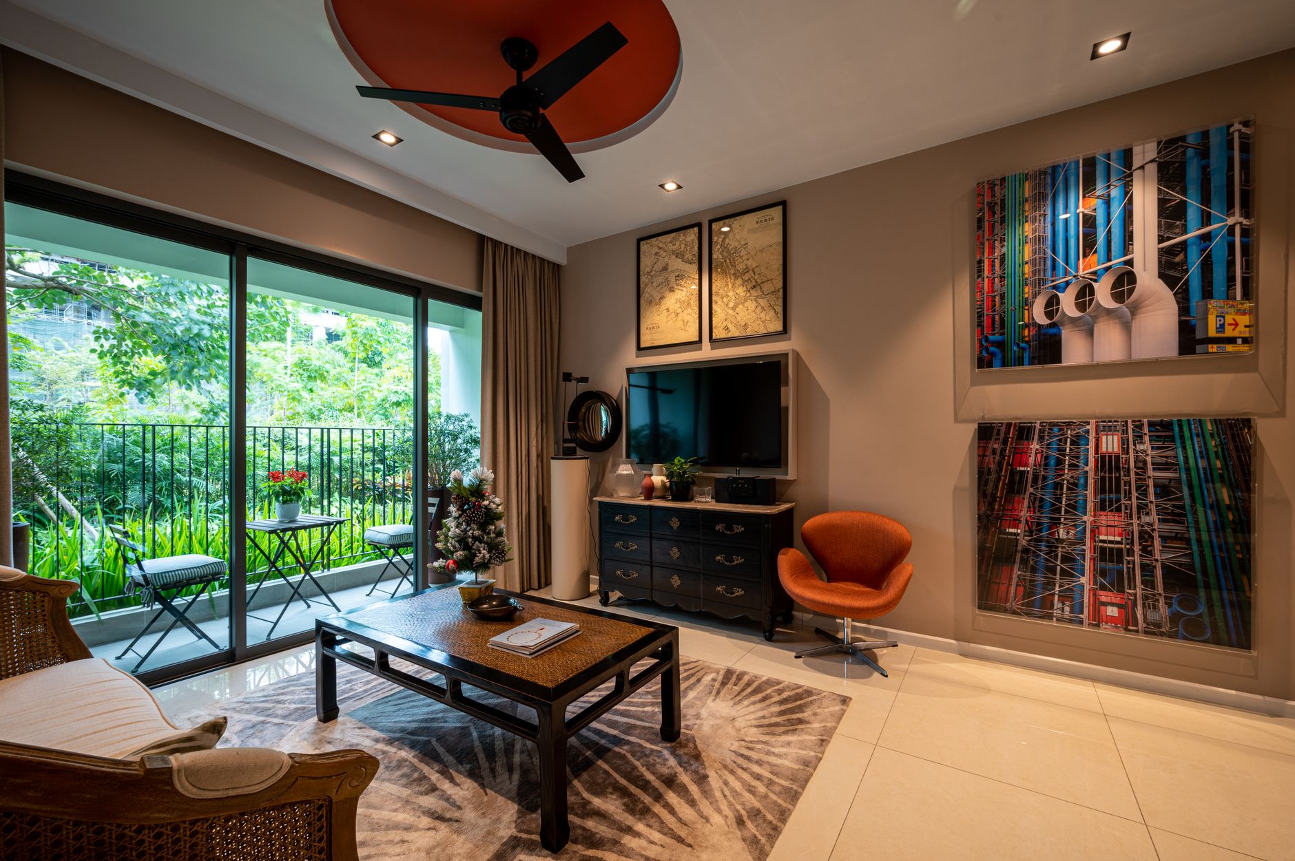 rattan armchair living room